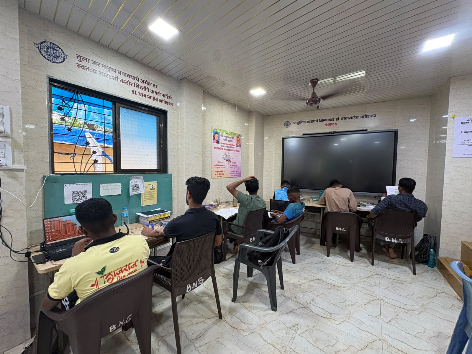 Digital learning corner and study area at the Empower Library